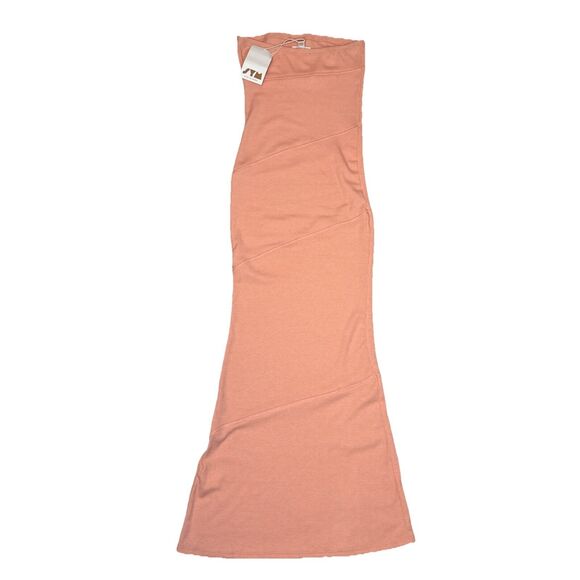 Anthropologie See You Monday Dress Womens XS Orange Maxi Ribbed Bodycon Tight - Picture 2 of 7